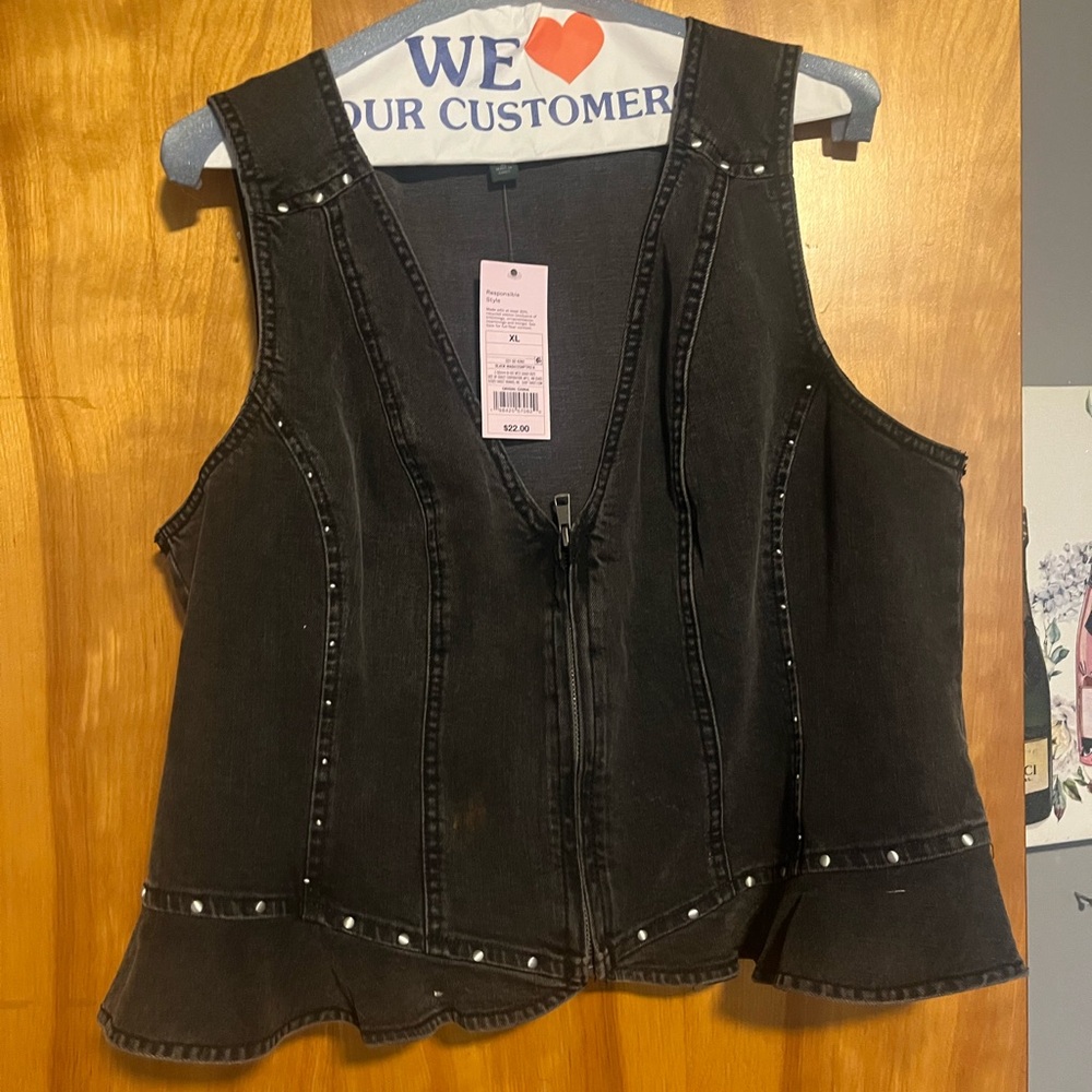 Wild Fable Black Denim Vest